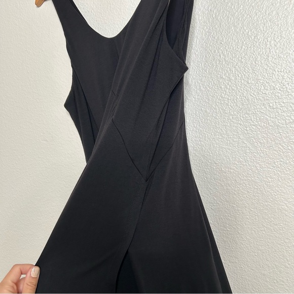 NWT Halara U Neck Backless Split Flowy Maxi Casual Tank Dress black large - Picture 8 of 12